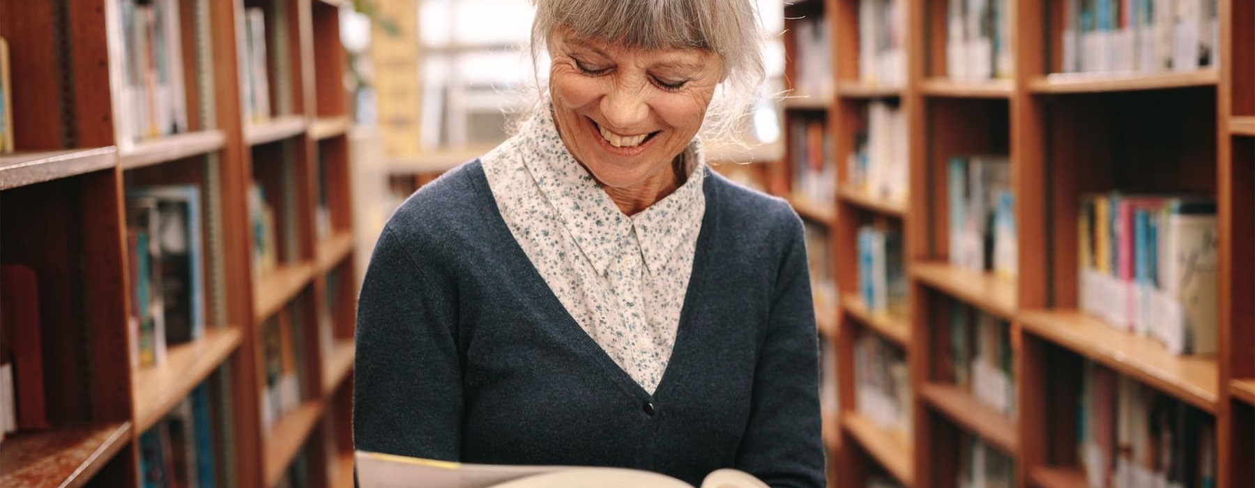 a woman reading a book